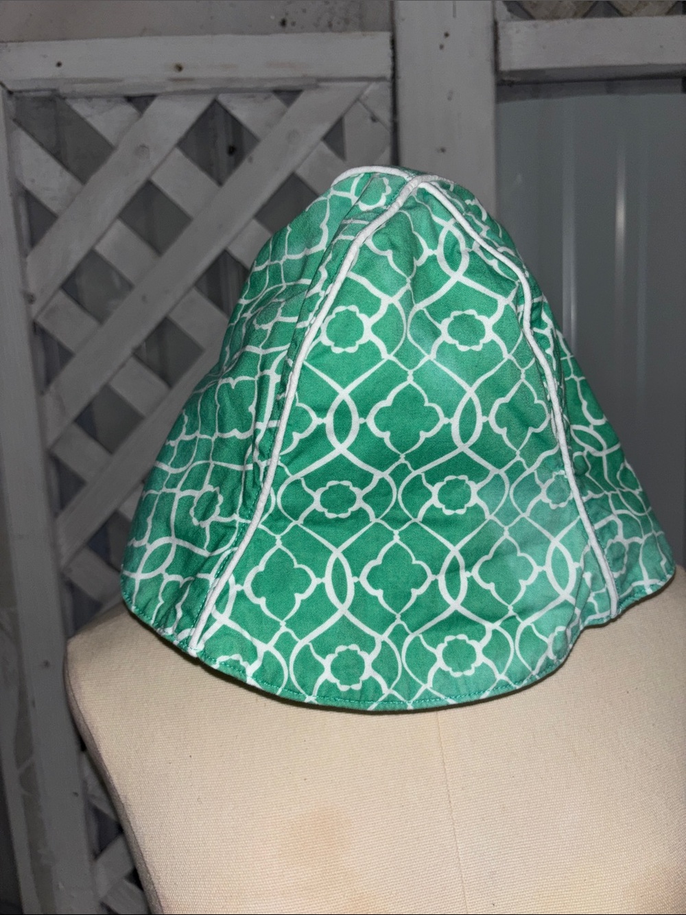 Janie and jack Green Geometric Fabric Hat - Unbranded